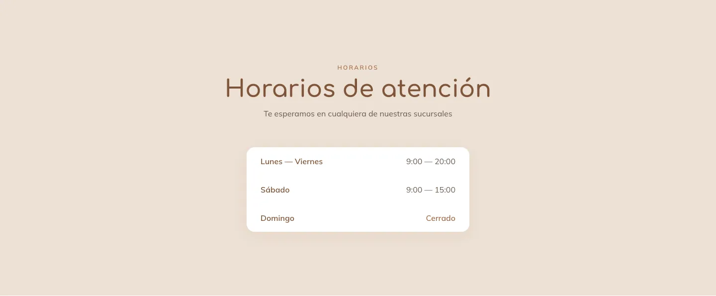 Horarios claros