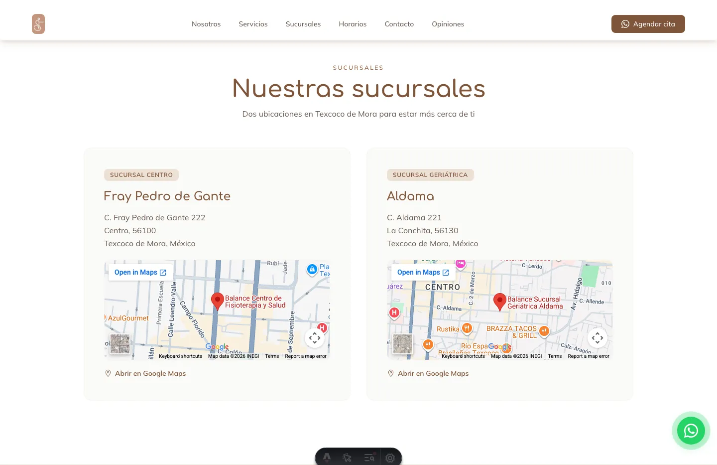 Dos sucursales