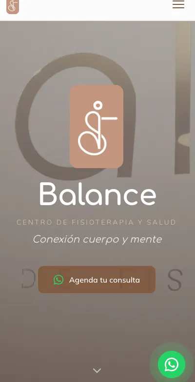 Vista del sitio desde un teléfono — la pantalla principal